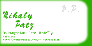 mihaly patz business card